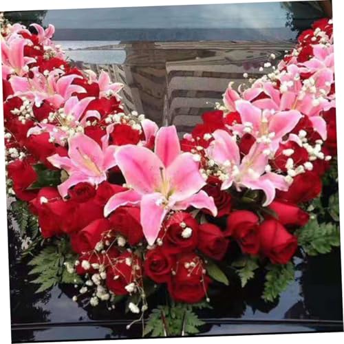 Healifty Large Heart Shaped Floral Foam Block with Suction Cup for Wedding Car Decoration DIY Flower Mud Plate for Floral Arranging Lightweight 15.74X14.96X1.18 Inch