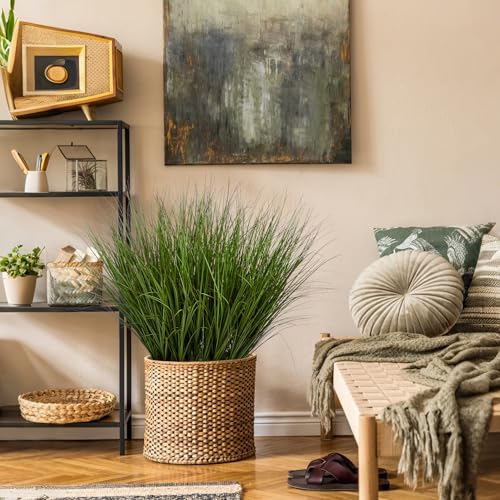 24PCS Fake Plants Artificial Wheat Grass Greenery Plastic Plants Fake Grass Artificial Plants for Outdoor Decor Artificial Grass Plant with Greenery Stems for Indoor Home Decoration 26.4" - size: Tall-24PCS
