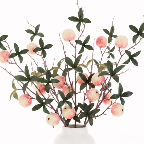 Gresorth 5 Pcs Fake Mini Apple Branch Decoration Artificial Apples Fruit Plant Bouquet Model Plastic Realistic Vivid Pink Apples Imitation Christmas Thanksgiving - color: Small Apple Branch