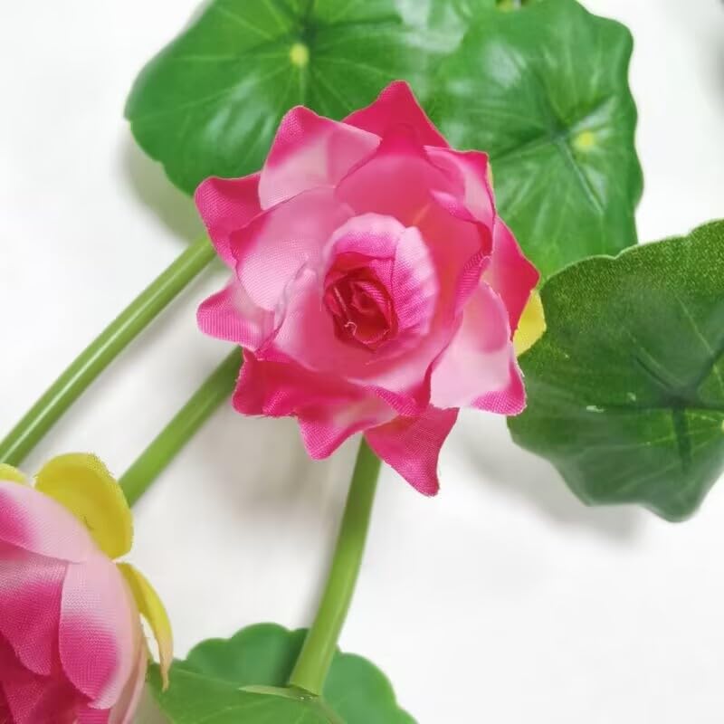 3 Pcs Red Artificial Silk Flower Water Lily, 10" Floating Lotus, Realistic Decor for Fish Tank & Home - color: Red