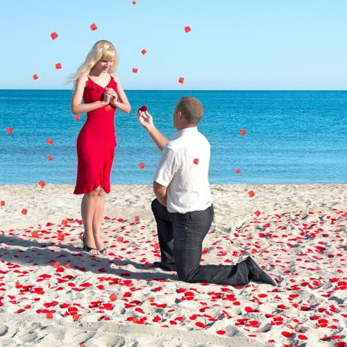 SITUMEIZI 3000PCS Red Rose Petals for Romantic Night for Her Set Flowers Wedding Party Decoration Marriage Proposals Decor Petals Fake Rose Artificial Silk Rose Petals - color: Red, size: 3000