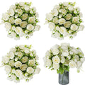 Sumind 16 Bundles Peonies Artificial Flowers Bulk Wedding Silk Faux Flowers with Stems Faux Peony Wedding Bouquets for Bride Florals Arrangements Decor for Table Centerpiece Vase Decoration(White)