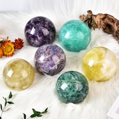 Large Dream Amethyst Crystal Ball with Stand Healing Crystals Sphere for Meditation, Divination, Witchcraft 110-120mm/4.3-4.7" - color: Dream Amethyst, size: 4.3 - 4.7 inches