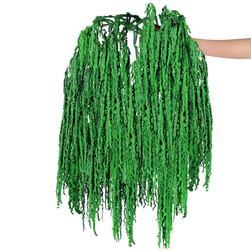 Suncalla Spring Natural Dried Amaranthus Hanging Flowers Amaranthus Artificial Flowers for Wedding Arch Bouquet Floral Garland Wall Home Decoration - color: Apple Green