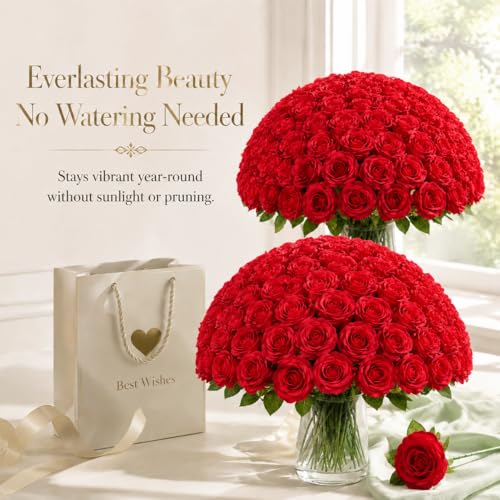 50 PCS Red Roses Artificial Flowers, Fake Red Rose Bouquet, Artificial Silk Red Roses with Stems for DIY Wedding Flowers Decoration, Valentines Day Mothers Day, Bridal Bouquet Roses - color: Red, size: 50 Pcs