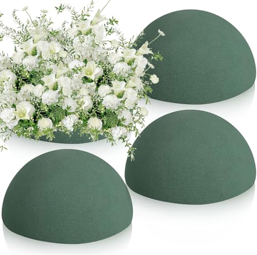 STEFORD 4 PCS Half Ball Floral Foam, Round Floral Dry Foam Blocks Green Flower Styrofoam for Fresh and Artificial Flower Arrangements (5.5 X 2.8 Inches) - size: 5.5 X 2.8 Inch