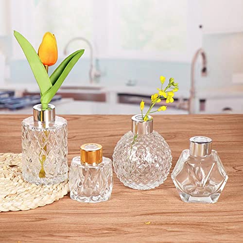 Mini Clear Glass Vase, Small Flower Bud Vase Hydroponics Planter Decorative for Flower, Table, Party, Home, Centerpieces, Transparent Material, 2.36x1.85x2.79 in - color: Clear 7