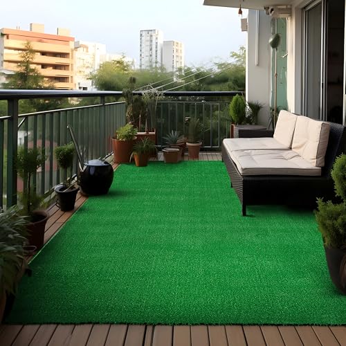 Rugshop Artificial Turf Area Rug, Synthetic Grass Carpet for Garden, Deck, or Garage Use, Indoor Outdoor, Green, 6'6" x 9' - size: 6'7" x 9' (Rectangular)