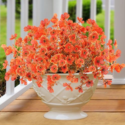 Artificial Flowers for Outdoors 12 Bundles Realistic Faux Plants UV Resistant Fake Silk Daisy with Eucalyptus for Boxwood Planter Patio Porch Outside Fall Thanksgiving Autumn Decoration(Fall) - color: Fall