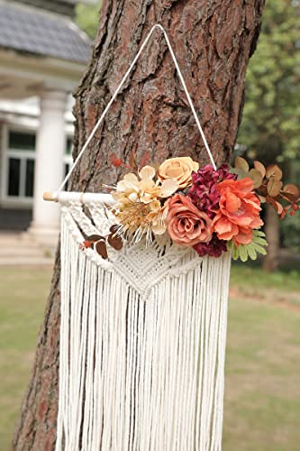 rongflower Artificial Flowers Combo Box Set Burnt Orange Fake Flower Leaf Box with Stems for DIY Wedding Bouquets Centerpieces Arch Arrangement Baby Shower Party Home Decorations - color: Burnt Orange