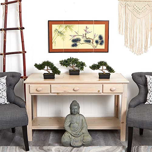Nearly Natural 12in. Bonsai Silk Plant Collection (Set of 3) - size: 12 in