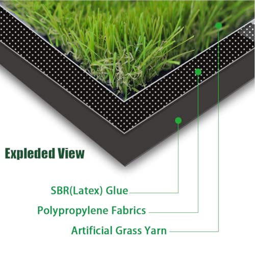 Artificial Grass Turf Outdoor, 4FT x 6FT (24 Square Feet) 1.38" Thick Fake Realistic Pet Grass Rug Synthetic Lawn Carpet, Astroturf Faux Indoor Landscape for Patio, Garden, Yard, Balcony - color: Width: 4 Ft, size: Length: 6 FT