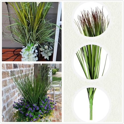 Artificial Plants Fake Grass Long Leaves Shrubs Faux Wheat Greenery Plastic Stem for Indoor Wedding Bouquet Decor Home Garden Christmas Party Centerpieces Hotel Hall Decoration - Tail End Red 16 Pack - color: Grass - Tail End Red - 16 Bundles