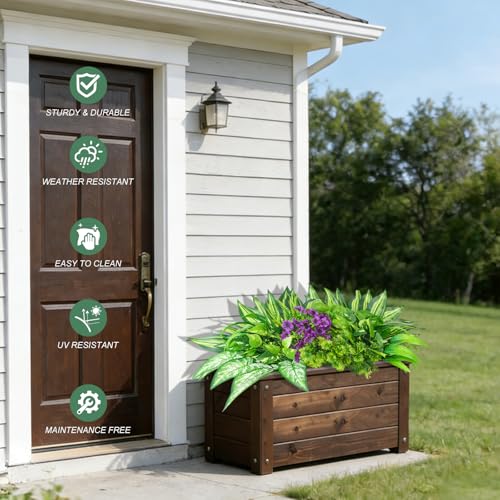 THKFUL 14Bundles Artificial Greenery Plants Outdoor Artificial Ivy Plants Faux Pothos Ferns Stems UV Resistant, Realistic Fake Shrubs Grasses Flowers Planter Filler for Window Box,Porch,Garden,Front - color: Purple Green