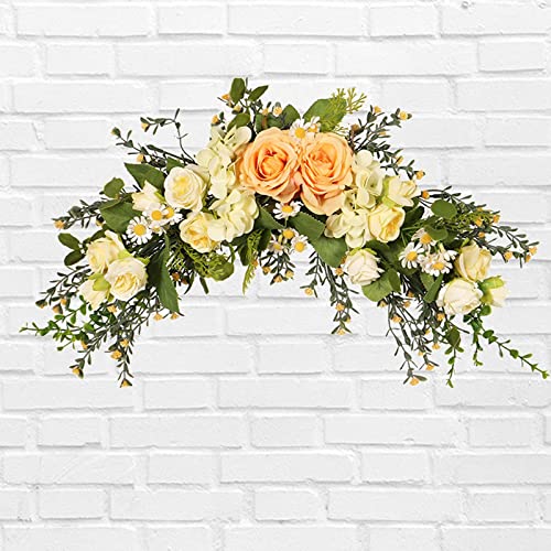 Artificial Chrysanthemum Floral Swag for, Realistic Arch Flower Hanging Arrangement for Home Decoration, Wedding, Party, Indoor and Outdoor use.