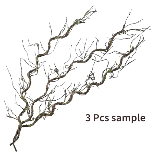 180cm/70.86in Bendable Artificial Tree Branches Vines Greenery Garland Fake Plants Twigs Wall Hanging Moss Room for Outdoor Wedding Archway Patio Jungle Theme Porch Mantel Halloween Decoration