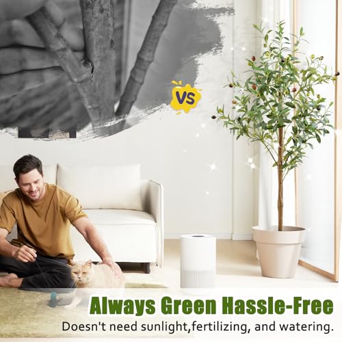 4FT Artificial Olive Tree Indoor, Tall Faux Olive Tree with Pot&Basket, Large Fake Olive Tree with Realistic 576 Silk Leaves and 32 Fruits for Living Room Home Office Decor - size: 4ft