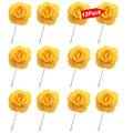Rhungift Men's Camellia Flower Lapel Pin Handmade Rose Boutonniere Stick Brooch for Suits Wedding Party Groom Multicolor Men Women - color: Yellow