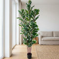 Giegxin 8 ft Artificial Fiddle Leaf Fig Tree with Plastic Nursery Pot, Large Fake Fiddle Plant, Tall Faux Ficus Lyrata Tree, Realistic Ficus Plant for Indoor Outdoor House Living Room Office Decor
