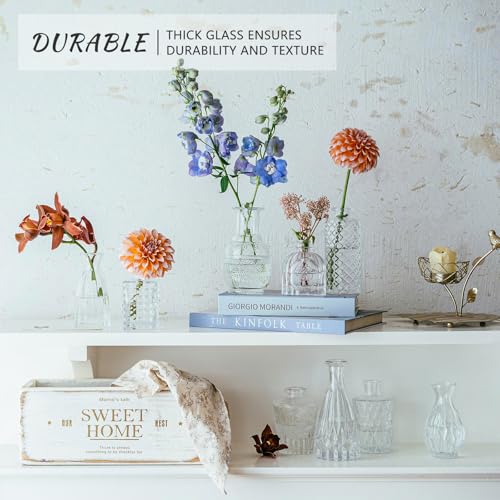 SUPMIND 16pcs Glass Bud Vase Set, Small Clear Flower Vases for Centerpieces in Bulk, Cute Mini Vintage Vase for Wedding, Home Decor, Table Decoration - color: Clear