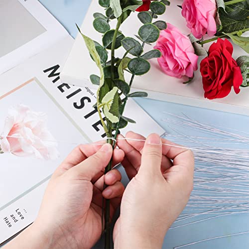 100 Pcs Floral Wire, 26 Gauge White Florist Wire - 14 Inch for Crafts, Bouquet Stem Wrapping, Wreath Making, Flower Arrangement Supplies - color: White