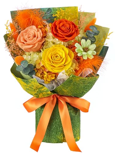 Polylove Flowers for Delivery Prime Forever Flowers Bouquet Preserved Roses Bouquet Flower Gift for Women Wife Mother Day Graduation Birthday (Yellow, Small) - color: Yellow, size: Small