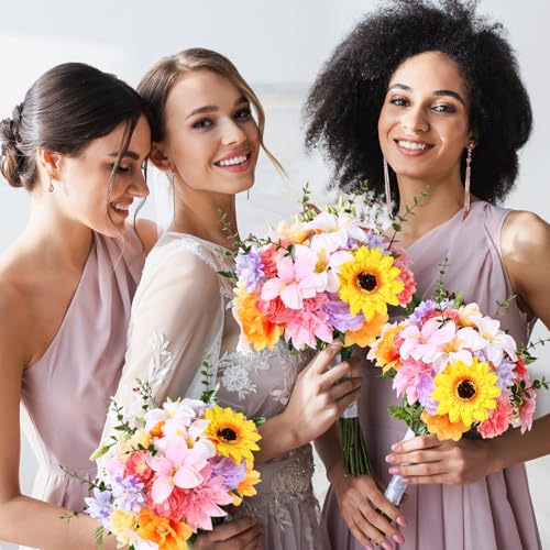 Giegxin 93 Pieces Artificial Peony Flower with Stems DIY Fake Flower Bouquets in Vase Floral Head Accessories Artificial Peony Lily for Weddings, Bouquets Parties, Home Kitchen Table Vase Decorations - style: Peony