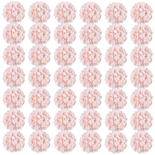 Auihiay 64pcs Hydrangea Artificial Flowers, Silk Hydrangea Heads with Stems, Pink Hydrangea Flowers for DIY Wedding Centerpiece Baby Shower Home Party Decor (Pink) - color: Pink
