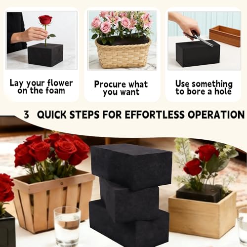 Reusable Floral Foam Blocks for Artificial Flower Arrangements, Weather Resistant, 12 Pieces, 9x3x3 Inch, for Outdoor Wedding Home Decor (12, 9 x 3 x 3'') - size: 9 x 3 x 3''
