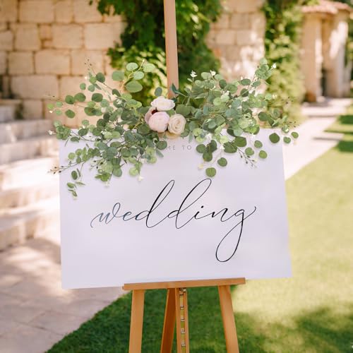 6 Pcs 20" Artificial Eucalyptus Stems, Realistic Faux Silver Dollar Greenery Branches for Vase Decor, Wedding Centerpieces, Farmhouse Home Party Decor, Bendable Stems & No Fade - color: Eucalyptus