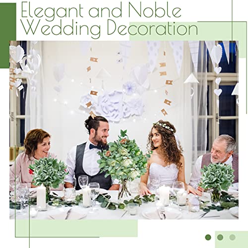 Giegxin 24 Pcs Artificial Lambs Ear Stems Garland Faux Greenery Stems Bulk Flocked Faux Greenery Decor Fake Lambs Ear Picks Plants for Home Wedding DIY Wreath Flower Arrangement