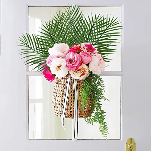 14Pcs Artificial Palm Leaves, 20.4" Outdoor Faux Palm Fronds Fake Tropical Palm Leaves For Palm Sunday Flower Arrangement Wedding Birthday Party Home Spring Summer Decor - size: 14 Pcs