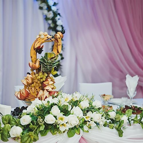 Crowye 10 Pcs Safari Decorations Include 2 Artificial Plumeria Frangipani Flower Bouquets 4 Artificial Palm Leaves with Faux Stems Tropical Plant Leaves 4 Fake Monstera Leaves Safari Leaves for Luau