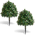 2pcs Artificial Bushes Holly Spray Berries Cedar Leaf Stems Christmas Flowers Leaves Home Party Decoration,Christmas Wreath Arrangement Craft Wedding Party Decorations - size: Christmas holly & berries