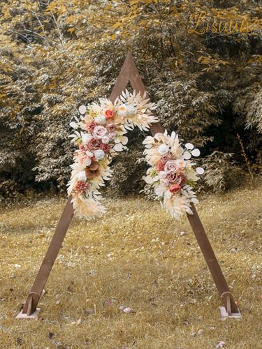 Lisuun Wedding Arch Flowers, Artificial Flowers for Decoration, Large Flower Swag for Boho Styles Wedding Ceremony Floral Decor - Pack of 2 - color: Champagne