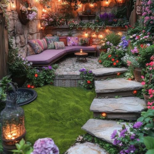 FAICOIA Fake Moss Rug Table Runner Green Moss Roll for Fairy Gardens Grass Wedding Woodland Table Decor Artificial Moss for Indoor Plants Crafts 20" x 79" Green Moss for Decorating Wall 50 x 200cm - color: Green - 20" x 79"