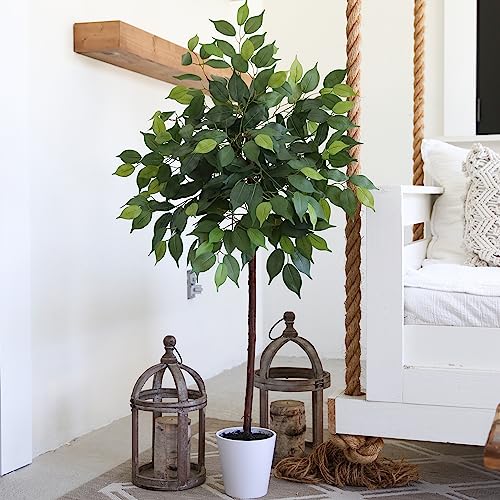 Nearly Natural 4ft. Artificial Ficus Tree with Decorative Planter