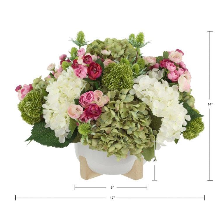 Rhapsody in Bloom, Faux Floral Arrangement, Large-Size Premium Artificial Indoor Flower Display with Beautiful Blooms and Foliage - High Energy Natural Looking Floral - color: Rhapsody in Bloom