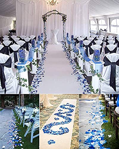 900pcs White Royal Blue Gold Artificial Silk Rose Petals Vase Table Scatter Confetti Aisle Runner Wedding Party Events Home Decoration
