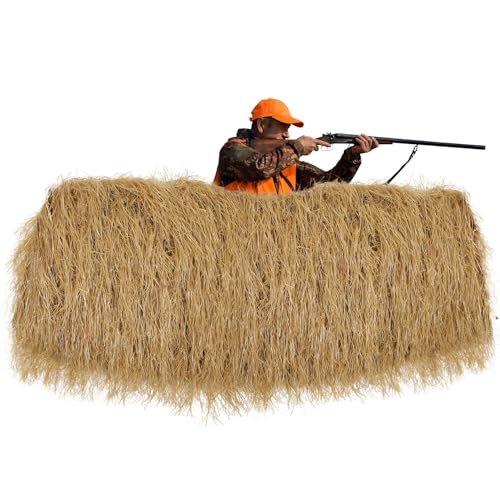 XLX TURF Artificial Thatch Roof for Tiki Bar Huts Hawaiian Cowboy Party Decorations - Fireproof Wild Mexican Style Artificial Hay Straw Roll Crafts Garden Fence Patio - 12' x 15.74" Duck Blind Grass - size: 15.74" x 12'