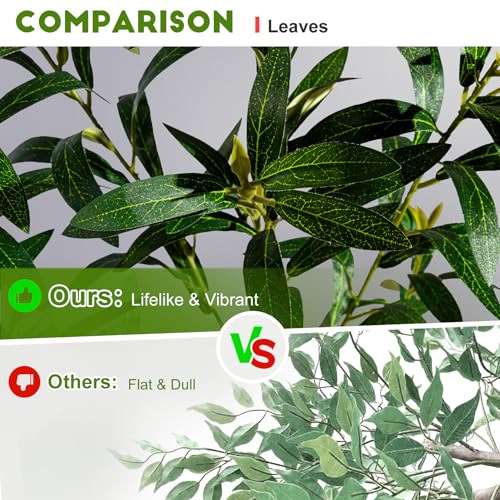 Large Artificial Olive Tree Faux Trees Indoor Outdoor Realistic Floor Plant Tall Fake Plants for House Modern Home Living Room Master Bedroom Office Front Porch Decor Outside Patio para decoracion - size: 7ft