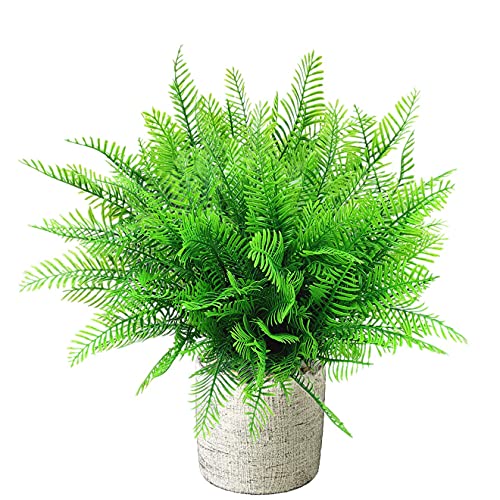 Artificial Plants, Plastic Shrubs Bamboo Grass Fake Greenery, Outdoor Indoor Home Garden Verandah Parterre Wedding Garland Table Centerpieces Decoration UV Resistant Planter Filler 8 pcs - color: Bamboo Grass / 8pcs