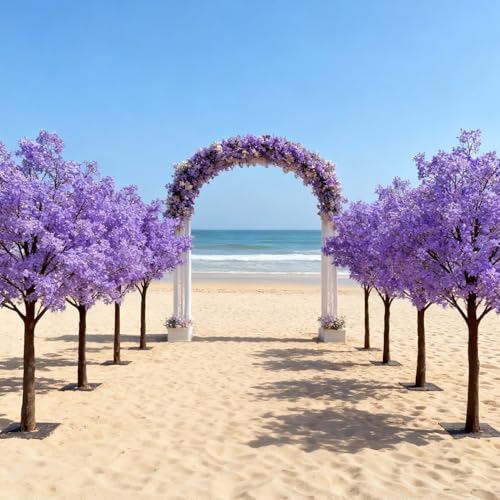 Artificial Cherry BlossomTrees Artificial Lilac Handmade Dark Purple Tree Indoor Outdoor Home Office Party Wedding (5.2FT Tall/1.6M)