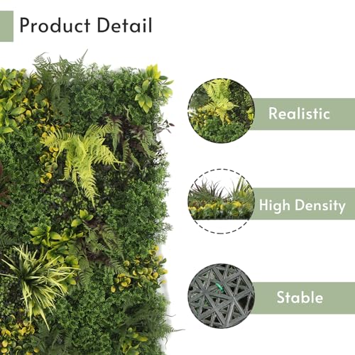 Artificial Plant Wall Panels, 40"x40" Artificial Boxwood Hedge Panels, 3D Topiary Greenery Wall for Indoor & Outdoor Use