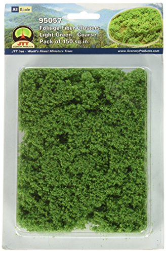 JTT Landscaping Material - Foliage Fiber Clusters, Light Green, Coarse