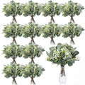 Hotop 100 Pcs Mixed Eucalyptus Leaves Stems Bulk Artificial Silver Dollar Greenery for Bouquet Faux Plant Branches for Wedding Bridal Bouquets Vase Floral Arrangement Home Decor