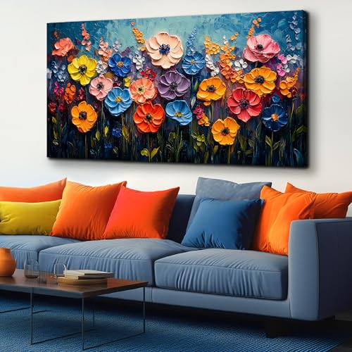 Flower Pictures Wall Decor Bedroom Large Colorful Wall Art for Living Room Floral Home Office Apartment Decor 29 x 58 Inch - color: Colorful, size: 58"L x 29"W