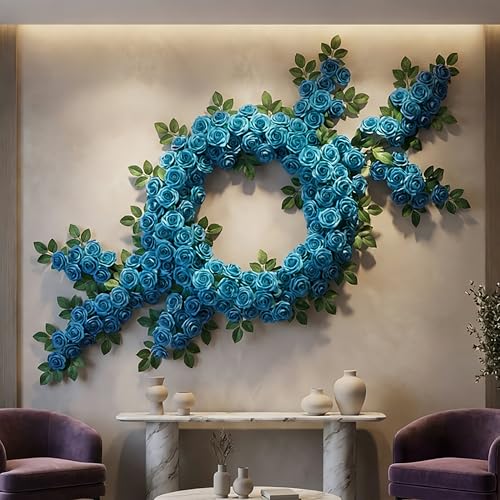 30pcs Real Looking Lake Blue Foam Artificial Roses with Stems, Fake Rose Flowers for DIY Wedding Bouquets Bridal Shower Centerpieces Home Party Valentine's Day Mother's Day Decor Gift - color: 30pcs Lake Blue