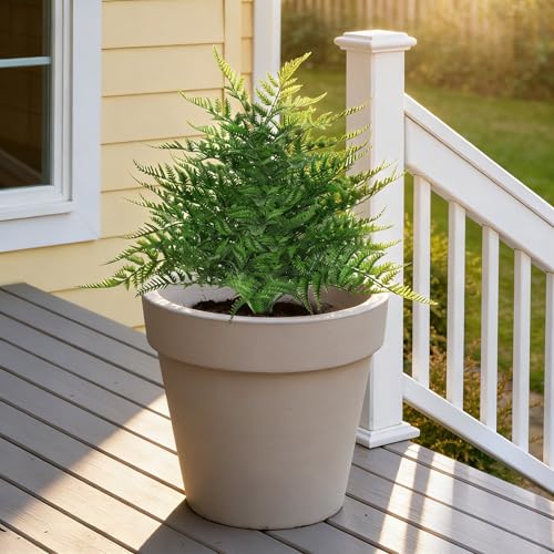 Yangrass Artificial 23" Fern Topiary Ball Trees, 2PCS Fake Fern Bushes Artificial Outdoor Plants with Ground Spikes, UV Resistant Lifelike Faux Greenery Shurbs for Home Garden Patio Porch Decor - color: Fern