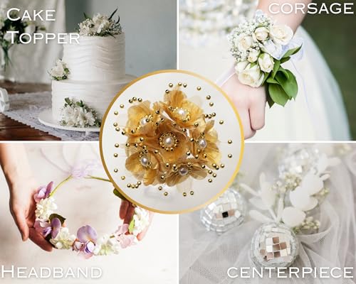72PC Artificial Silk Pearl Spray Craft Flower for Home Craft Decor DIY Wedding Bridal Veil Headband Dress Cake Topper Embellishment Scrapbook Favor Corsage Floral Bouquet Arrangement (Sage Green) - color: Sage Green
